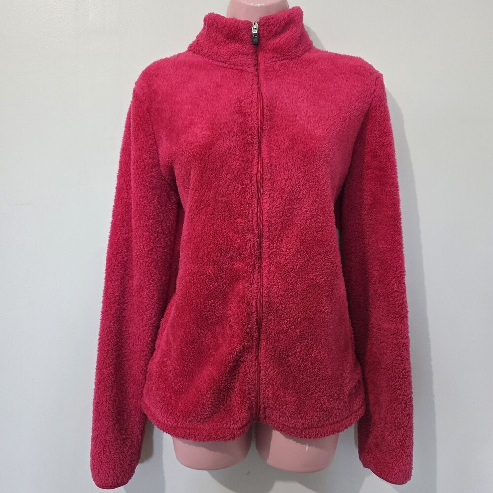 Fila - Sweater - Fluffy Full-Zip Stand-Collar Double-Faced Fleece Plush - Pink